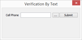 SMS phone number entry dialog.