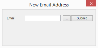 Email entry dialog.