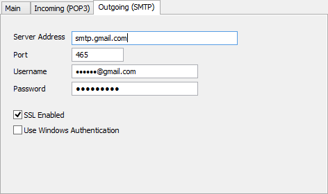 Outgoing (SMTP) tab.