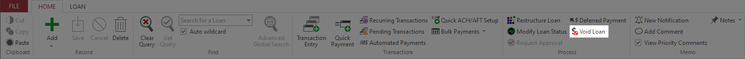 Void Loan Command
